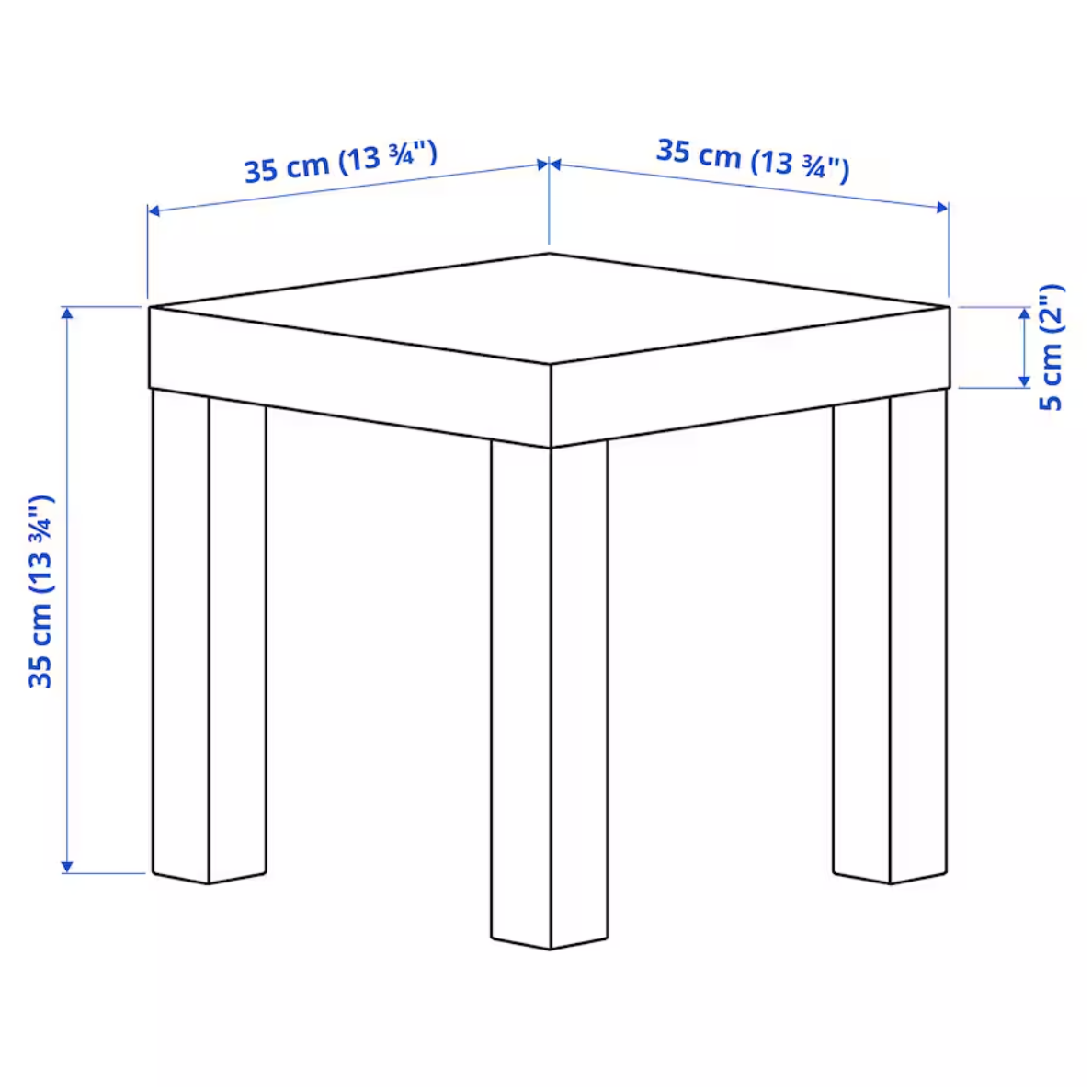 LACK Side table, white, 35x35 cm