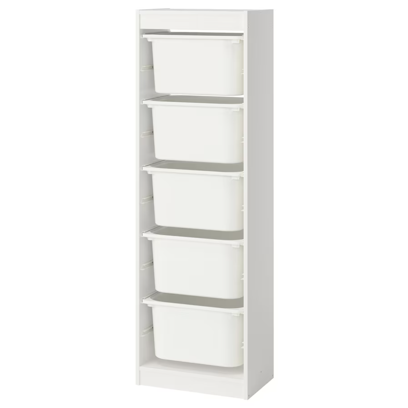 TROFAST Storage combination with boxes, white/white, 46x30x146 cm