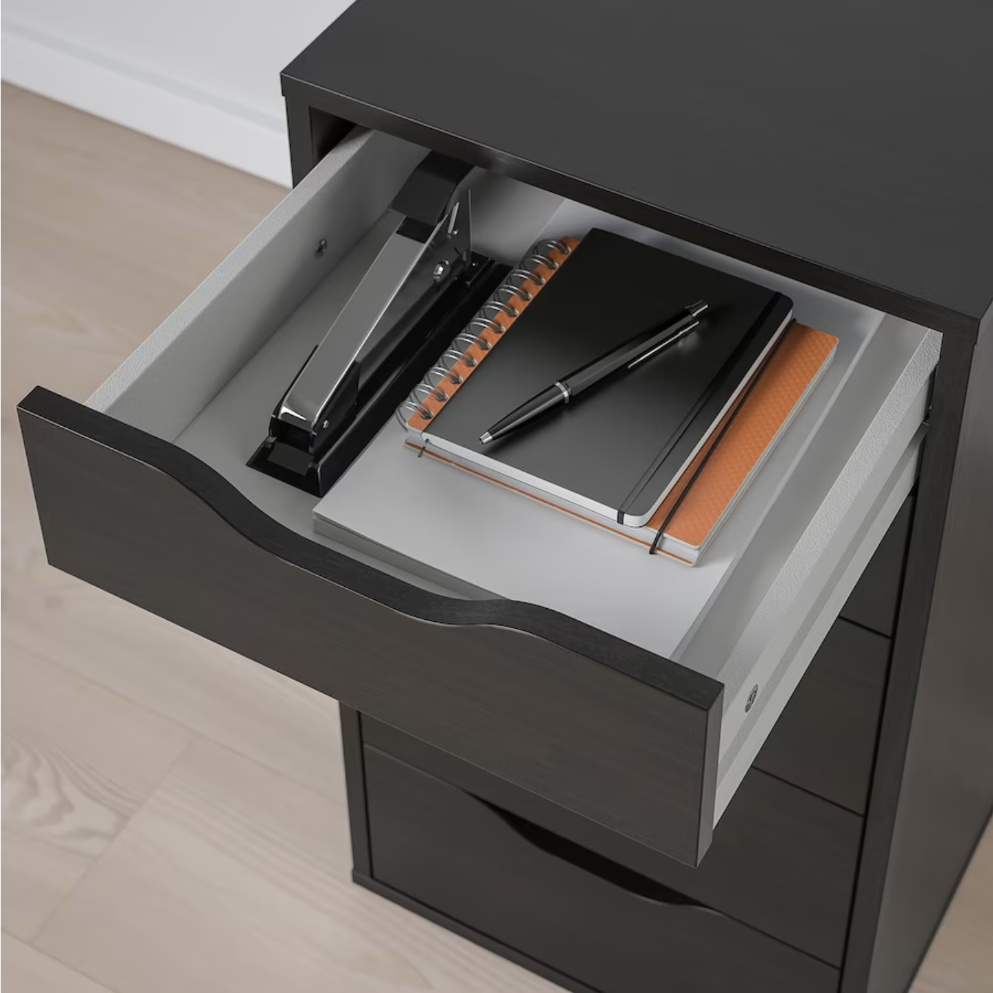 ALEX Drawer unit, black-brown, 36x70 cm