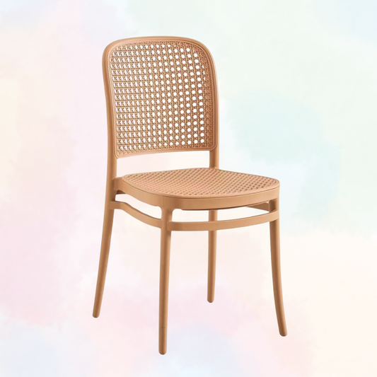 NORDIC RATTAN CHAIR, Brown, Rattan, plastic dinning chair