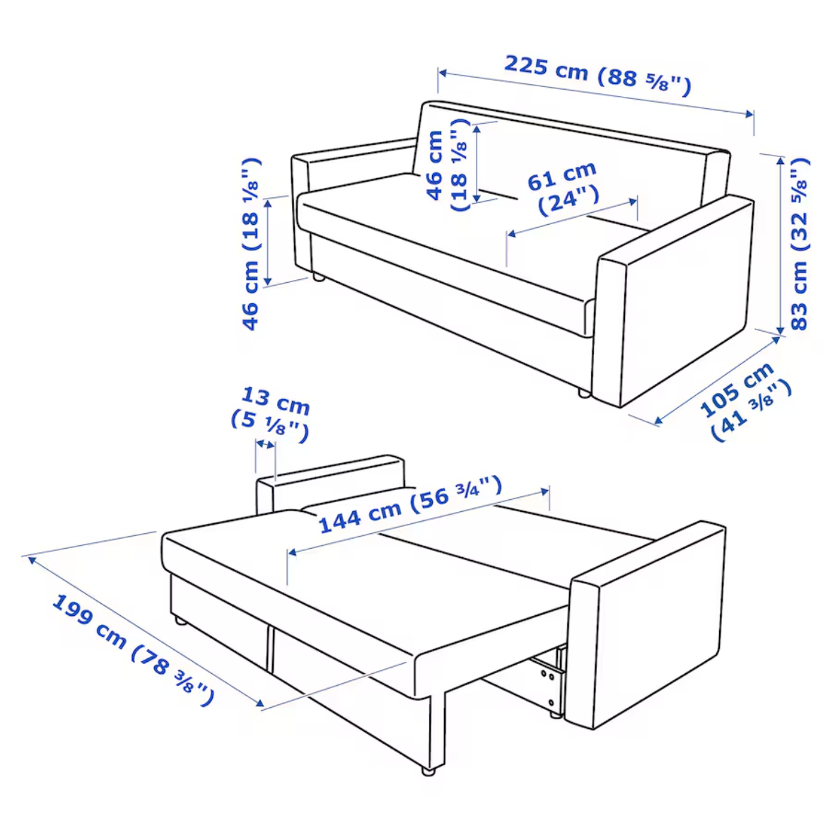 FRIHETEN Three-seat sofa-bed, Skiftebo dark grey