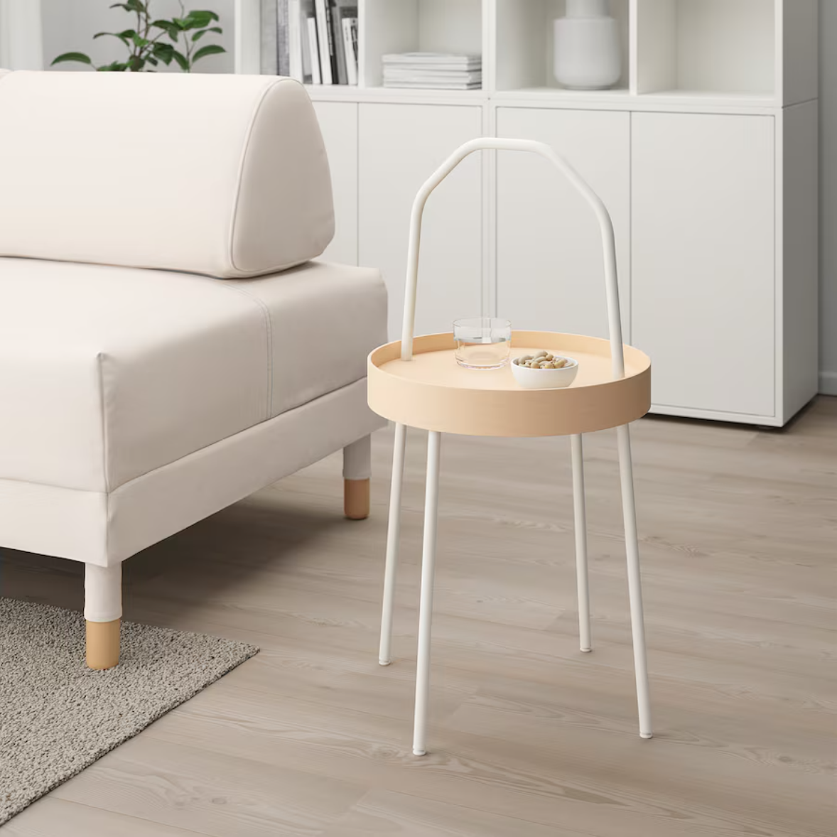 BURVIK Side table, white, 38 cm