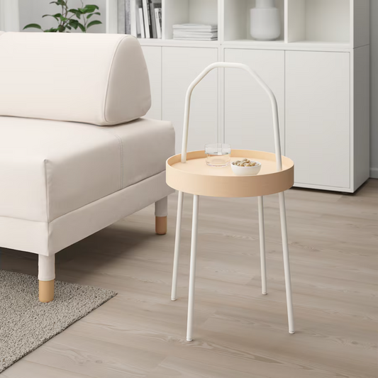 BURVIK Side table, white, 38 cm