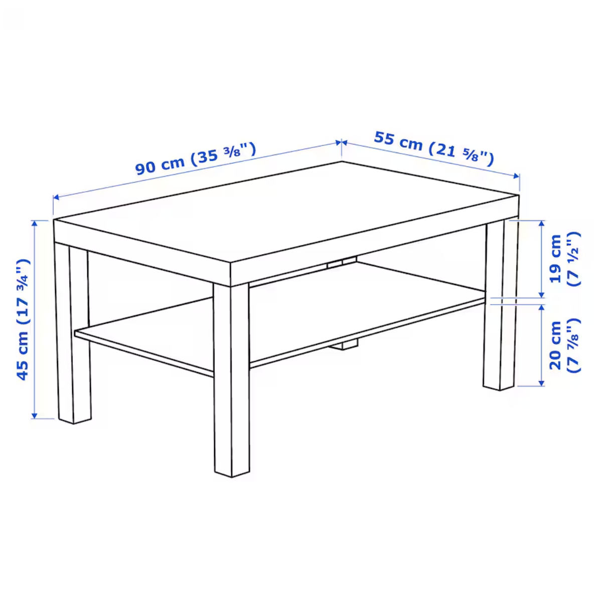 LACK Coffee table, white, 90x55 cm