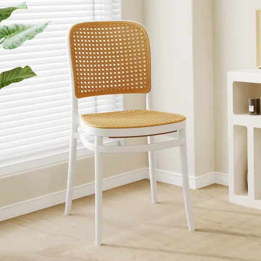 NORDIC RATTAN CHAIR, White, Rattan, plastic dinning chair