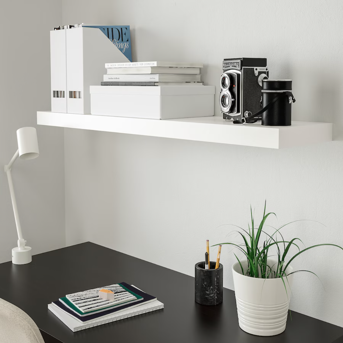 LACK Wall shelf, white, 190x26 cm