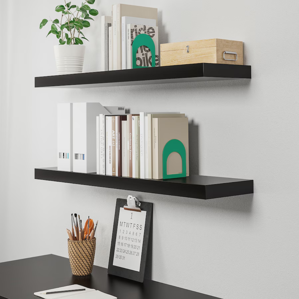 LACK Wall shelf, black-brown, 110x26 cm