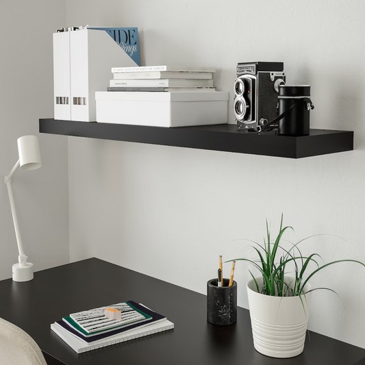 LACK Wall shelf, black-brown, 190x26 cm