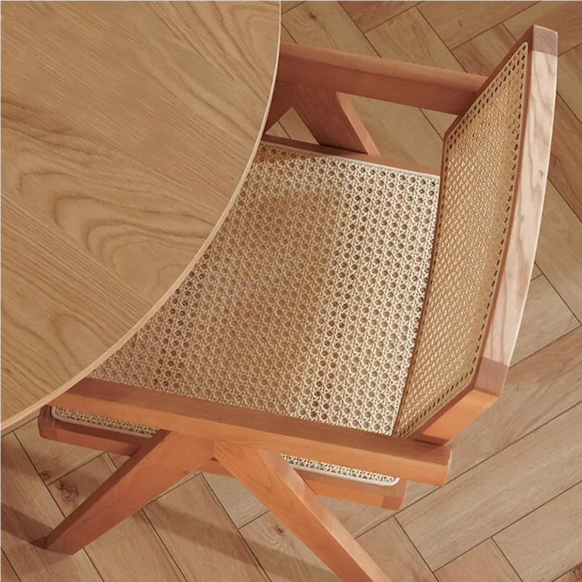 WOODEN RATTAN CHAIR LOG