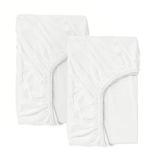 LEN Fitted sheet for cot, white, 60x120 cm