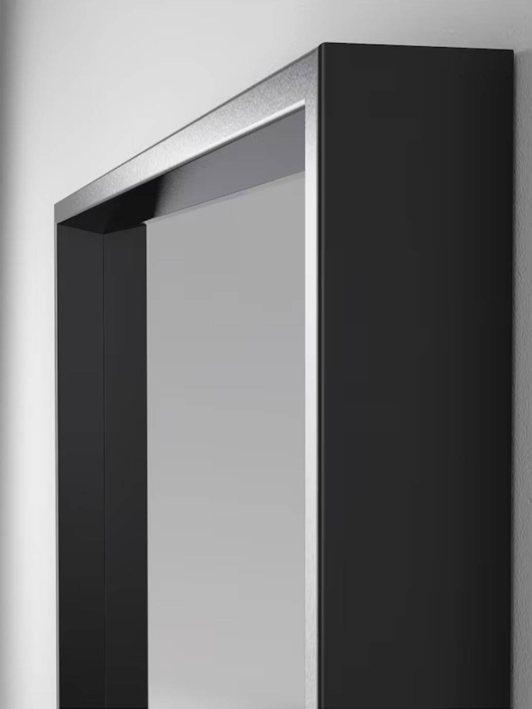 NISSEDAL Mirror, black, 65x65 cm