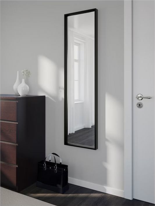 NISSEDAL Mirror, black, 40x150 cm