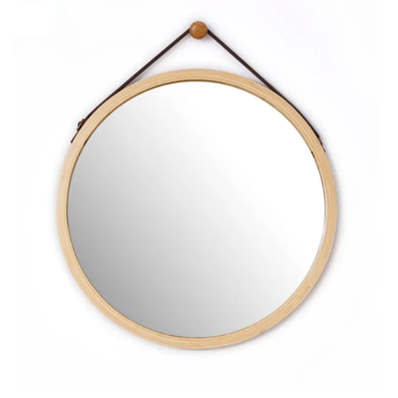 Bamboo Round Wall Mirror, bamboo, 45 cm