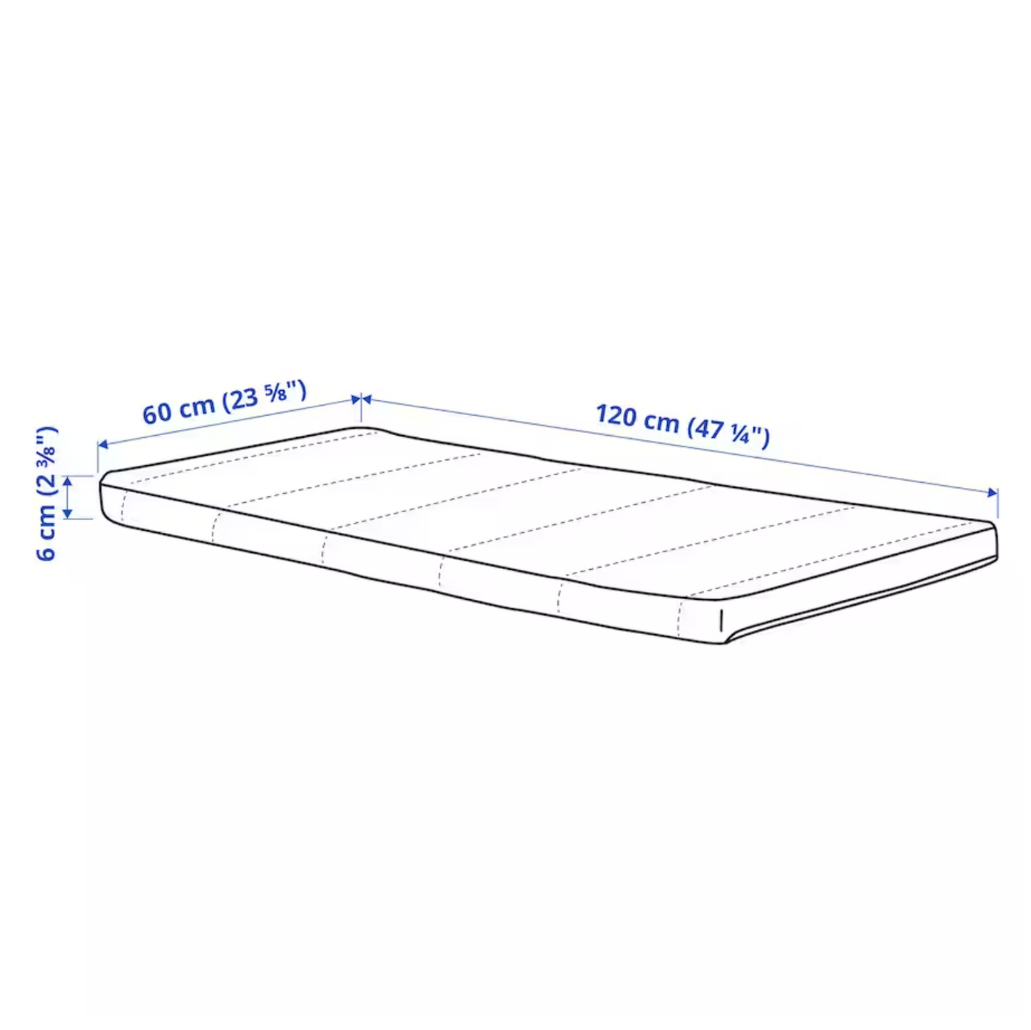 PELLEPLUTT Foam mattress for cot, 60x120x6 cm