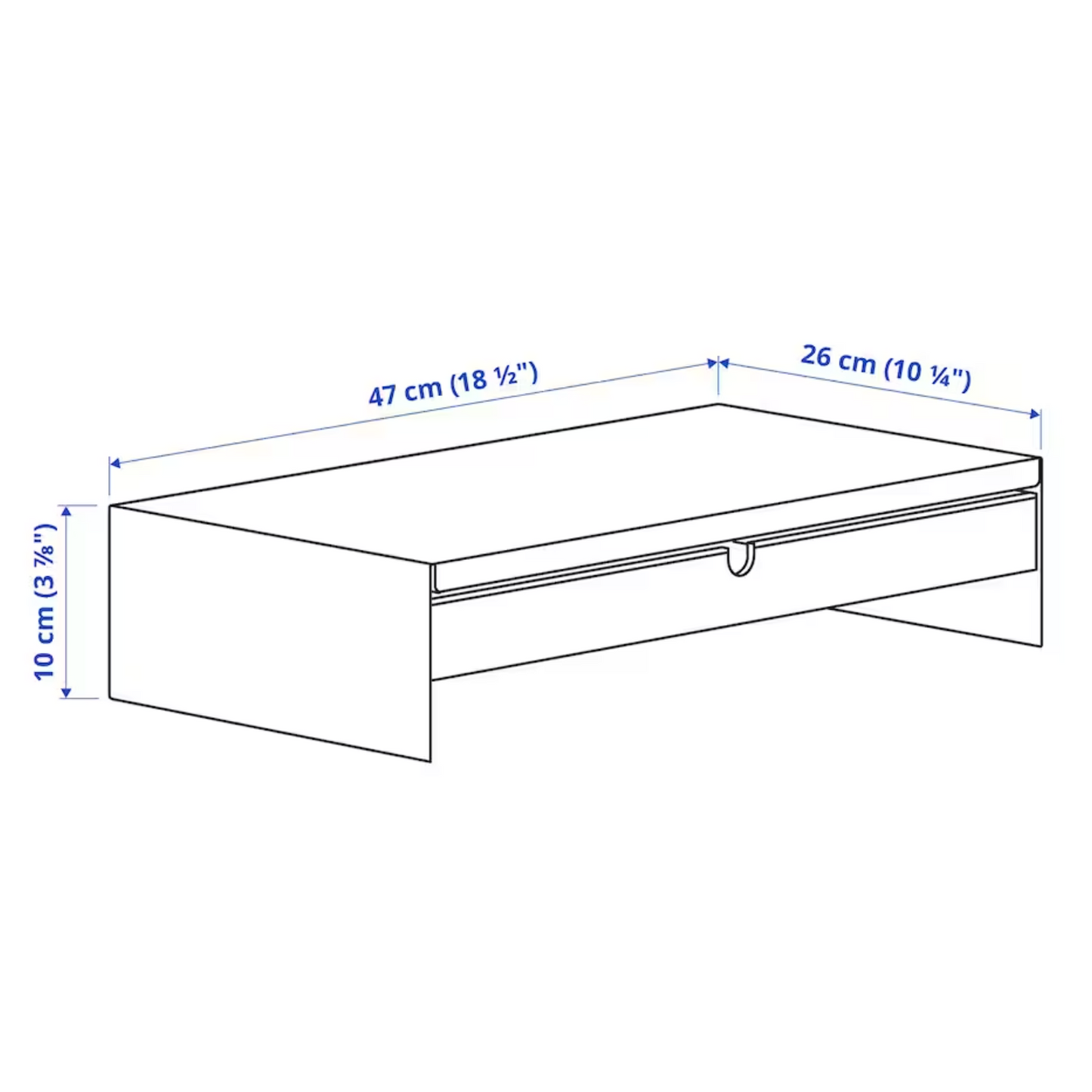 ELLOVEN Monitor stand with drawer, white