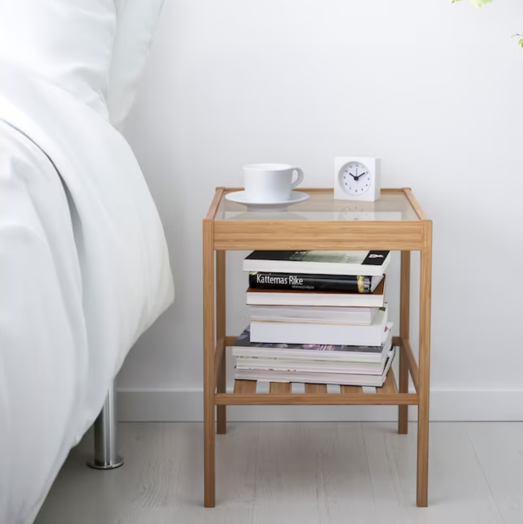 NESNA Bedside table, bamboo, 36x35 cm