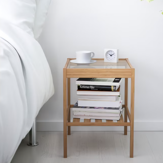 NESNA Bedside table, bamboo, 36x35 cm