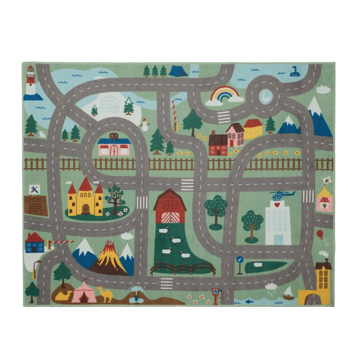 VALLABY Rug, green, 100x133 cm