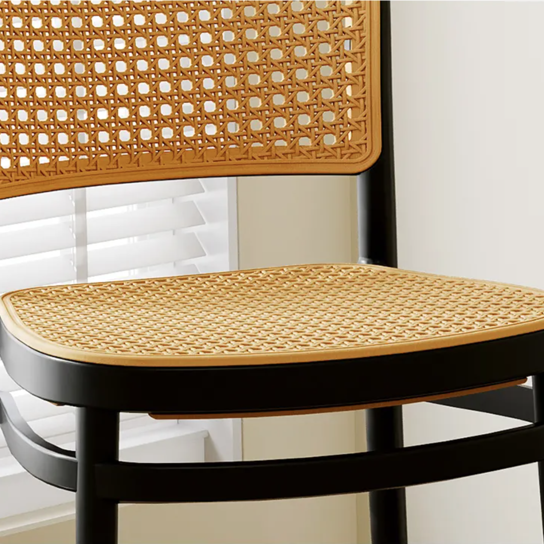 NORDIC RATTAN CHAIR, Black, Rattan, plastic dinning chair