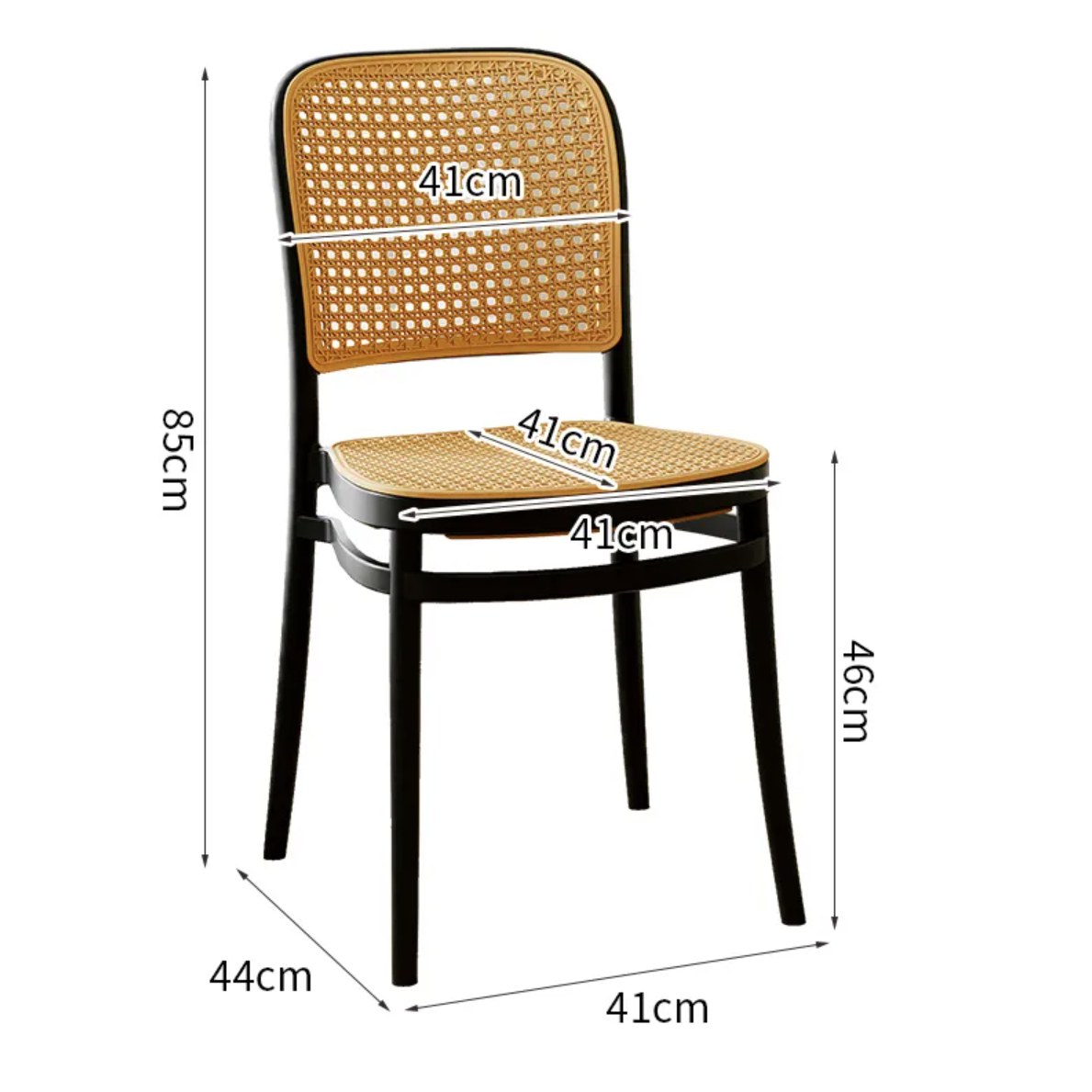 NORDIC RATTAN CHAIR, Black, Rattan, plastic dinning chair