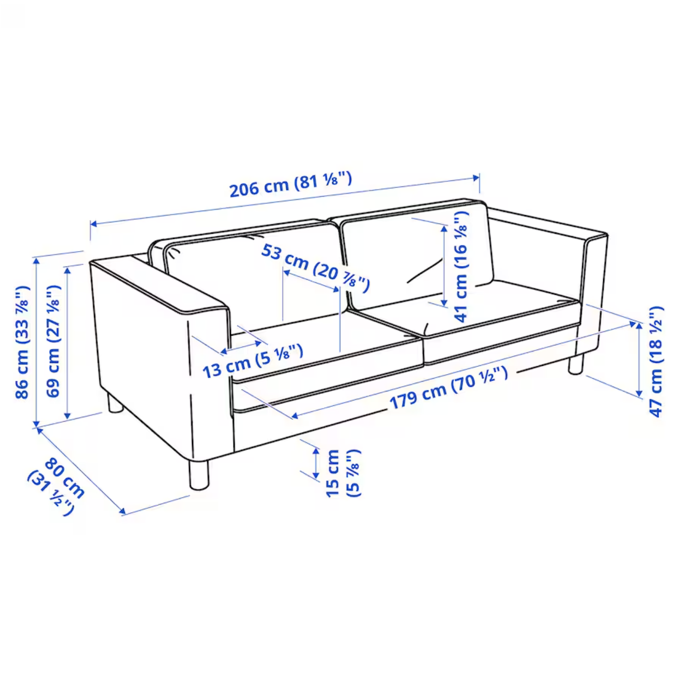 PÄRUP 3-seat sofa, Gunnared dark grey