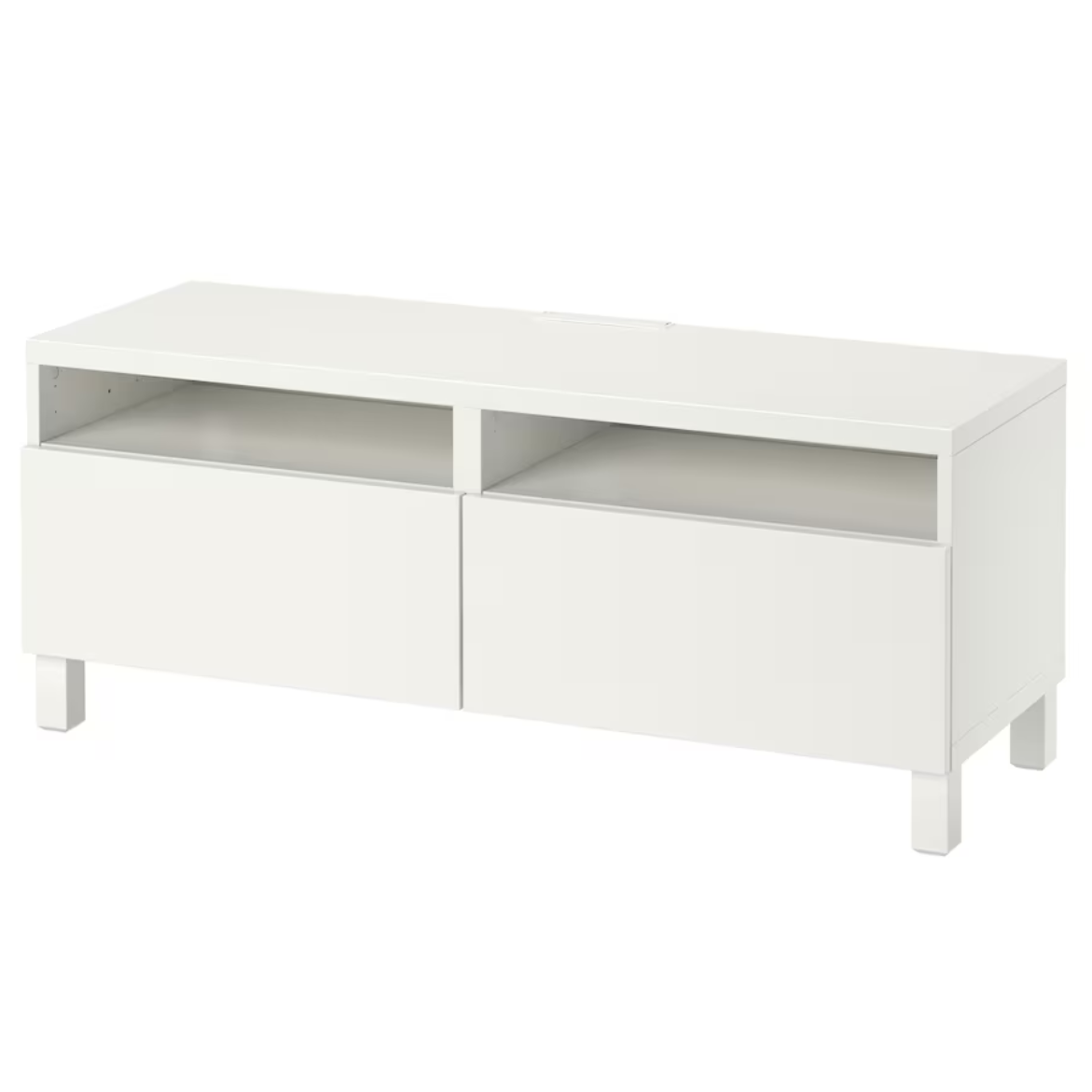 BESTÅ TV bench with drawers, white/Lappviken/Stubbarp white, 120x42x48 cm