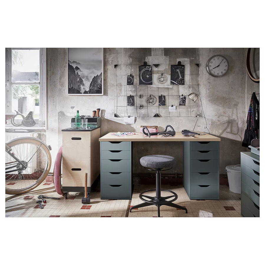 ALEX Drawer unit, grey-turquoise, 36x70 cm